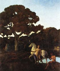 Emile-Rene Menard The Golden Age(left Panel) oil painting image